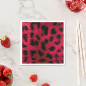 Serviette En Papier Hot Pink Leopard Print Faux (En situation)