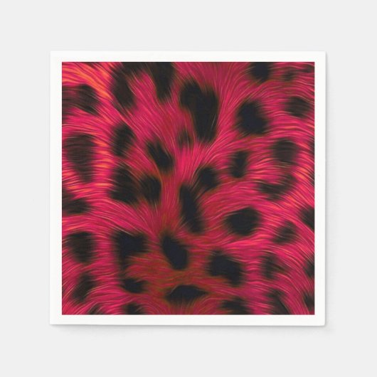 Serviette En Papier Hot Pink Leopard Print Faux (Devant)