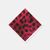 Serviette En Papier Hot Pink Leopard Print Faux (Coin)