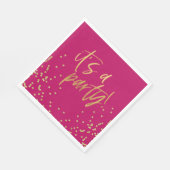 Serviette En Papier Hot rose et Gold Confetti Party (Coin)