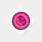 Serviette En Papier Hot rose et noir 50 & Fabuleux fête d'anniversaire (Coin)