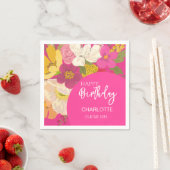 Serviette En Papier Hot Rose Garden Floral fête d'anniversaire (En situation)