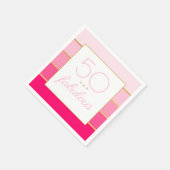 Serviette En Papier Hot Rose & Or moderne 50 et fabuleux anniversaire (Coin)