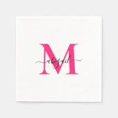 Serviette En Papier Hot Rose Swash Script Cocktail blanc (Devant)