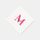 Serviette En Papier Hot Rose Swash Script Cocktail blanc (Coin)