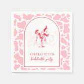 Serviette En Papier Hot Rose Western Bachelorte (Devant)