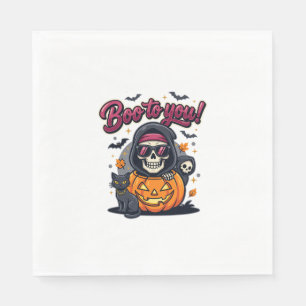 Serviette En Papier Hou à toi Halloween squelette citrouille