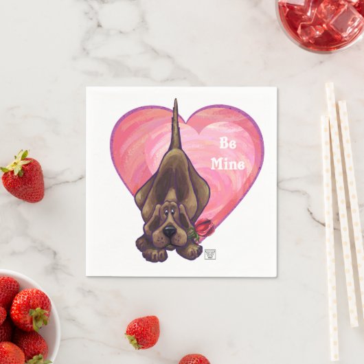 Serviette En Papier Hound Dog Valentine's Day (En situation)