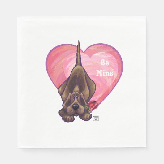 Serviette En Papier Hound Dog Valentine's Day (Devant)