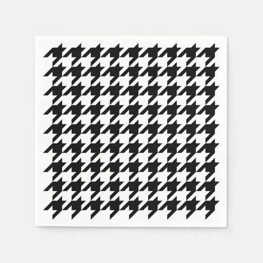 Serviette En Papier Houndstooth - Couleur Arrière - plan Personnaliser (Devant)