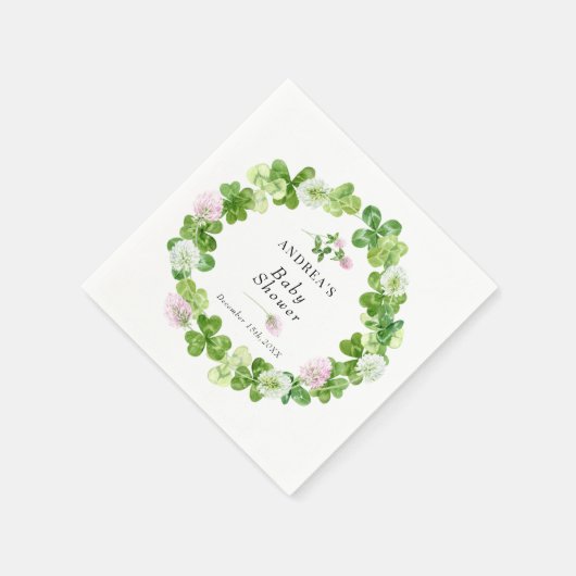 Serviette En Papier Housse à quatre feuilles | FEUILLES SHAMROCKS | BA (Coin)
