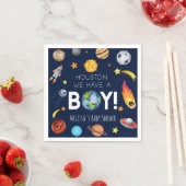 Serviette En Papier Houston Nous Avons Un Baby shower Boy Space Galaxy (En situation)