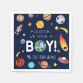 Serviette En Papier Houston Nous Avons Un Baby shower Boy Space Galaxy (Devant)