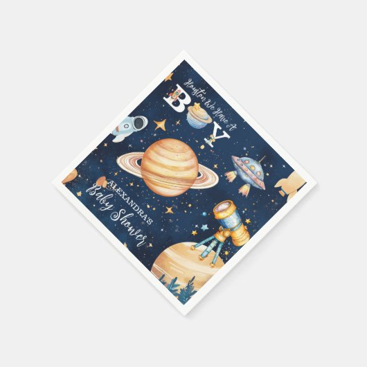 Serviette En Papier Houston Nous Avons Un Garçon De L'Espace Extérieur (Coin)