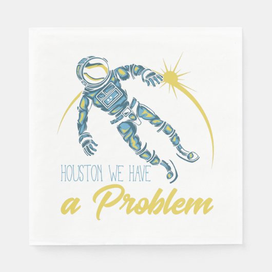 Serviette En Papier Houston Nous Avons Un Problème (Devant)