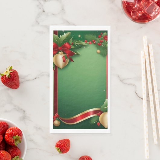 Serviette en Papier "Houx"  (En situation)