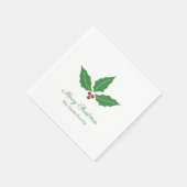 Serviette en papier Houx de Noël (Coin)