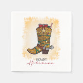Serviette En Papier Howdays Christmas Lights Cowboy Boot (Devant)