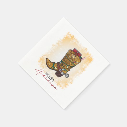 Serviette En Papier Howdays Christmas Lights Cowboy Boot (Coin)