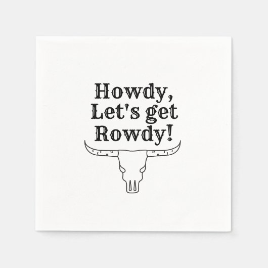 Serviette En Papier Howdy, allons-y (Devant)