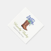 Serviette En Papier Howdy Baby Bluebonnets Baby shower Cowboy (Coin)