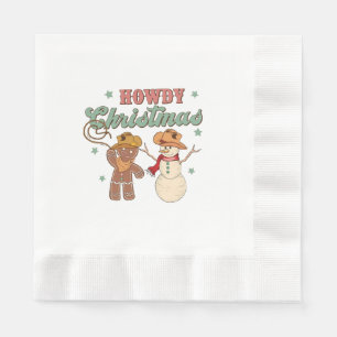 Serviette En Papier Howdy Christmas Cowboy Snowman Western Funny