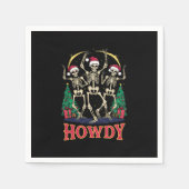 Serviette En Papier Howdy Dancing Skeleton Funny Noël Holiday (Devant)