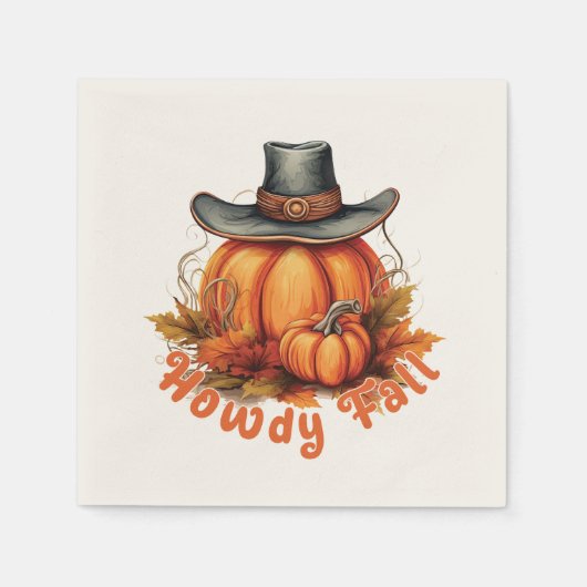 Serviette En Papier Howdy Fall - Vibes d'automne rustiques (Devant)