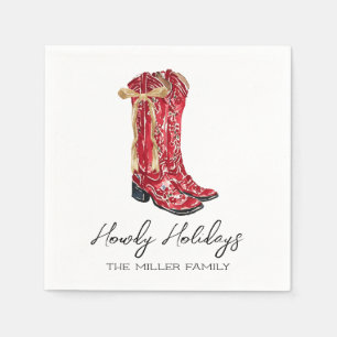 Serviette En Papier Howdy Holidays Cowgirl