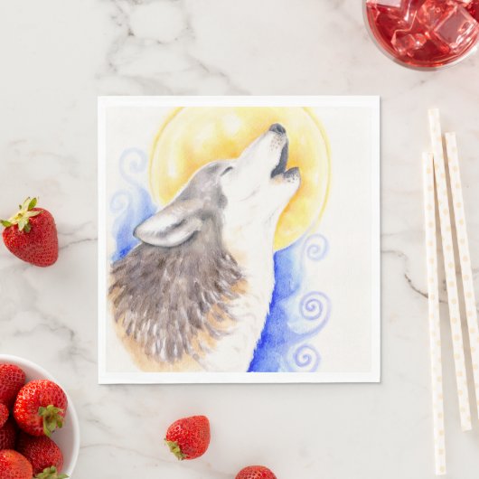 Serviette En Papier Howling Wolf (En situation)