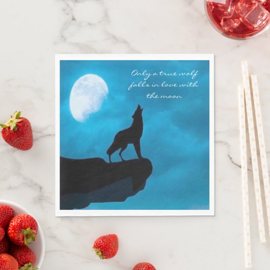 Serviette En Papier Howling Wolf Decoupage (En situation)