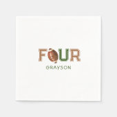 Serviette En Papier Huddle Up Football 4e fête d'anniversaire (Devant)