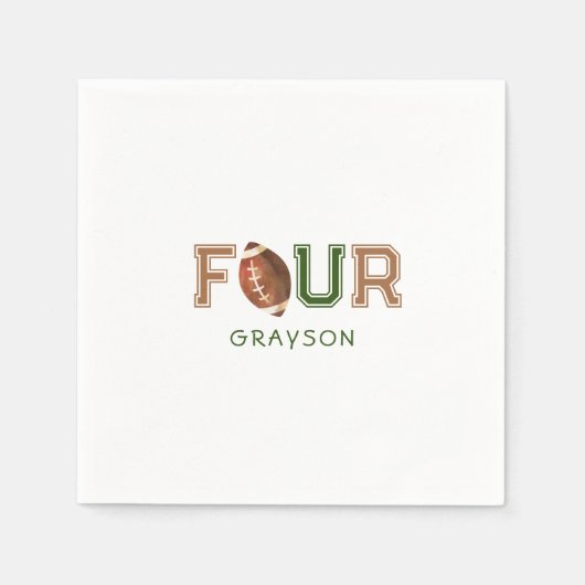 Serviette En Papier Huddle Up Football 4e fête d'anniversaire (Devant)