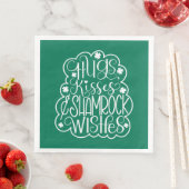 Serviette En Papier Hugs, baisers et souhaits des Shamrocks Saint-Patr (En situation)