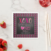 Serviette En Papier Hugs & Kisses (XOXO) Valentine's Day 1st Birthday (En situation)