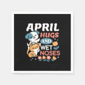 Serviette En Papier Hugs, Nez Humide et Vibes de Printemps - Animaux d (Devant)