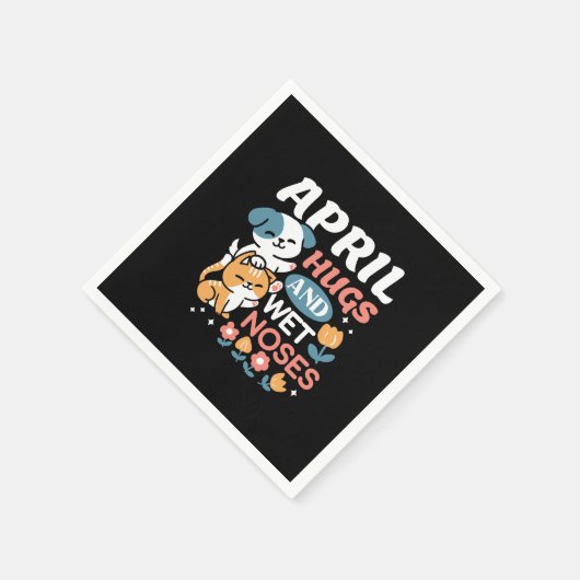 Serviette En Papier Hugs, Nez Humide et Vibes de Printemps - Animaux d (Coin)