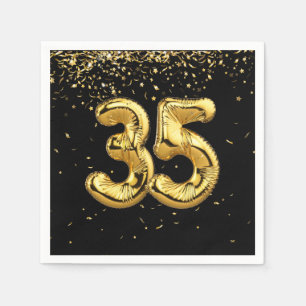 Serviette En Papier Huile D'Or 35 Ballons Et Serviettes Confetti