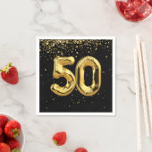 Serviette En Papier Huile D'Or 50 Ballons Et Serviettes Confetti (En situation)