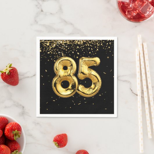 Serviette En Papier Huile D'Or 85 Ballons Et Serviettes Confetti (En situation)