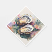 Serviette En Papier Huîtres Aux Fleurs Art (Coin)