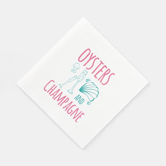 Serviette En Papier "Huîtres & Champagne" (Coin)