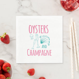 Serviette En Papier Huitres & Champagne: Divertissement de Cocktail su