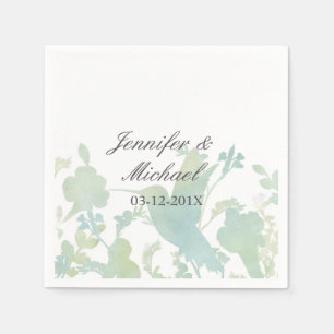Serviette En Papier Hummingbird Garden Aquarelle Mariage élégant