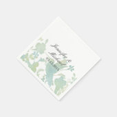 Serviette En Papier Hummingbird Garden Aquarelle Mariage élégant (Coin)