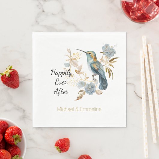 Serviette En Papier Hummingbird Hydrangea Flowers Mariage (En situation)