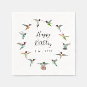 Serviette En Papier Hummingbirds Birthday (Devant)