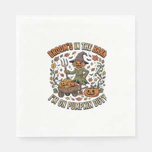 Serviette En Papier Humour de citrouille de sorcière d'Halloween