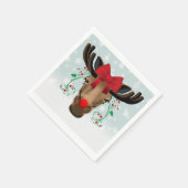 Serviette En Papier Humour de Noël de l'orignal rouge (Coin)