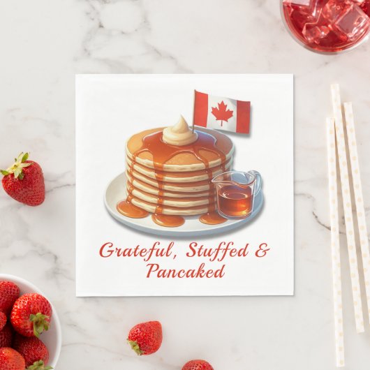 Serviette En Papier Humour de Thanksgiving Canada | Crêpes d'érable et (En situation)